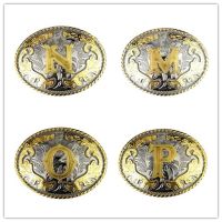 Fashion gold pattern letter western cowboy belt buckle