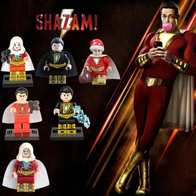 ของเล่นมหัศจรรย์จากมินิฟิกเกอร์ DC ภาพยนตร์ Shazam ๊ย Batson สีดำ Adam บล็อกของเล่นสำหรับเด็ก