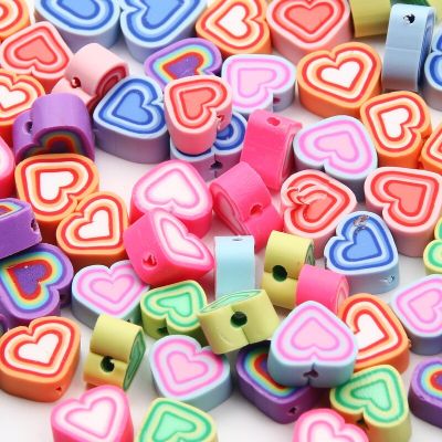 20/50/100pcs Mixed Love Heart Clay Spacer Beads Polymer Clay Beads For Jewelry Making Diy Bracelet Necklace Handmade Accessories DIY accessories and o