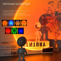 Astronaut Sunset Lamp Lights RGB 7Colors Atmosphere Projection Led Night Light For Home Bedroom Shop Photo Background Decoration