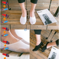 ถุงเท้าผู้หญิง ถุงเท้าแฟชั่น ถุงเท้าเว้าข้อ ถุงเท้าซ่อนข้อ มียางกันหลุดที่ส้นเท้าด้านในผ้า cotton นิ่ม สินค้าดีมีคุณภาพ ps98