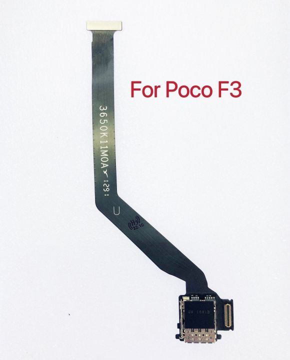 คุณภาพสูงเหมาะสำหรับ Xiaomi Poco ขั้วต่อซิมเครื่องอ่านการ์ดแบบ F3หน้าจอ LCD งอต่อแบบยืดหยุ่นสำหรับเมนบอร์ดบอร์ด