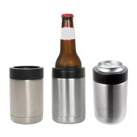 12oz Standard Insulated Stainless Steel Can Whiskey Keep Cold Beer Bottle Holder Double Wall Vacuum Cooler Bar Accessories