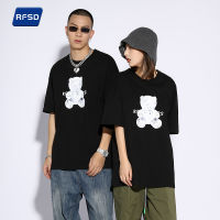 2022 Spring and Summer New Trendy nd Street Loose 3M Bear Reflective Print Mens O Neck 100 Cotton Short-sleeved T-shirt