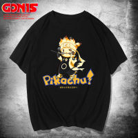 LV Pikachu นักสืบเสื้อยืด Naruto ผู้ชายและผู้หญิงอะนิเมะญี่ปุ่นย้อนยุคขนาดใหญ่เสื้อครึ่งแขนแบบหลวมคู่สวมแขนสั้น