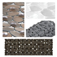 Bathroom Floor Mat Pebble Design Non-slip Square Carpet Bathing Shower Bathtub PVC Pad,