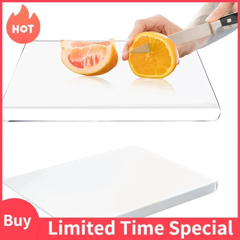 Clear Acrylic Cutting Boards For Kitchen Counter With Lip Large Anti-Slip