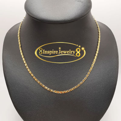 Inspire Jewelry ,สร้อยคอหุ้มทองแท้ 24K ขนาด 18 นิ้ว งาน Design พร้อมถุงกำมะหยี่