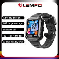 LEMFO TWS สมาร์ทวอท์ชผู้ชาย4G แรม,โทรผ่านบลูทูธเล่นเพลงแรมสำหรับผู้ชาย100 + โหมดกีฬา30วันสแตนด์บาย1.96นิ้ว