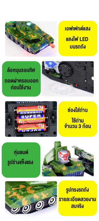 babyonline66-ของเล่นเด็ก-รถถังของเล่น-โมเดล-หุ่นยนต์แปลงร่าง-รถถังแปลงร่าง-ตัวใหญ่-งานสวยมาก-มีแสงไฟมีเสียง-สินค้าพร้อมส่งจากไทย