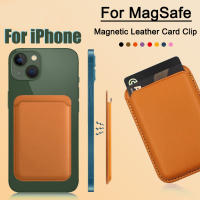 สำหรับ Magsafe Magnetic Leather Card Clip ใช้งานร่วมกับ iPhone 13 Pro Max 12 Mini 12 Pro Card Holder Bag Phone Case Accessories