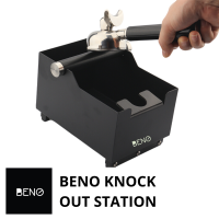 BENO COFFEE KNOCK OUT STATION ถังเคาะทิ้งเศษกากกาแฟจากด้ามชงพร้อมฐานรองกดแทมป์ปิ้ง แท่นเคาะหุ้มยาง ตัวฐานมียางรอง ช่วยลดเสียงตอนเคาะ ล้างง่าย สวย