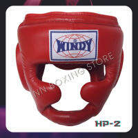 Windy Headgear protector HP-2 Red Genuine leather Training Muay Thai MMA K1 วินดี้ สปอร์ต เฮดการ์ด ใช้ป้องกันศรีษะนักมวย ทำจากหนังแท้