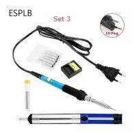 ESPLB 110V/220V US/ปลั๊กไฟฟ้าแบบยุโรปเหล็กปรับอุณหภูมิสถานีเชื่อมโลหะบัดกรีดินสอความร้อน + 5ชิ้นปลาย