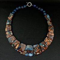 YYGEM 19  Mixed Color Sea Sediment Graduated Necklace