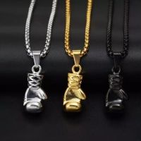 New Design Creative Fitness Boxing Gloves Necklace Domineering Men\ 39;s Sports Leisure Fashion Punk Pendant Gift