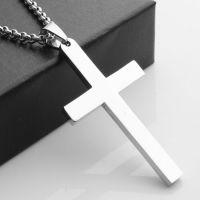 [COD] and glossy cross necklace mens personality sweater chain simple hip-hop style set