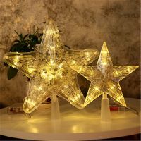 Christmas Tree Top Star Lights Christmas Tree Decoration Ornaments Garland Happy New Year 2022 Christmas Decorations for Home