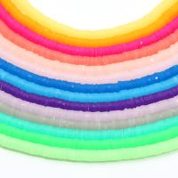 【CW】⊙  350pcs 4 6mm Jelly Flat Round Polymer Clay Beads Heishi Chip Disk Spacer Jewelry Making Diy Boho Needlework