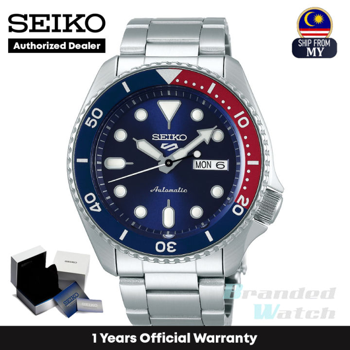 Official Warranty] Seiko SRPD53K1 Men's Blue Dial Analog Automatic Pepsi  Bezel Silver Stainless Steel Strap Watch (watch for men / jam tangan lelaki  / seiko watch for men / men watch) | Lazada