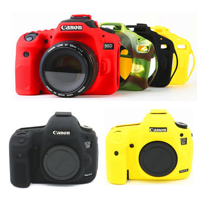 ซิลิโคน DSLR กล้องที่ครอบคลุมกรณีกระเป๋าสำหรับ Canon EOS R 250D 5D Mark III IV 6D II 6D2 SL3 90D 1300D 800D 850D 5D4 T6