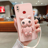 เคสนิ่มเคลือบ6D สำหรับ Samsung Galaxy A10S เคสโทรศัพท์ซิลิโคน TPU A10S SamsungA10S เคสโทรศัพท์การ์ตูนกระต่ายขาตั้ง