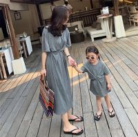 (KTL)summer Mommy and me family matching mother daughter dresses clothes cotton mom dress kids child outfits mum sister baby girl