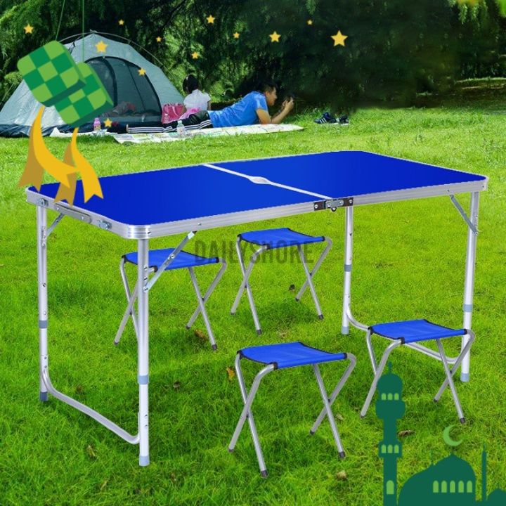 1.2m Meja Lipat Camping Camp Folding Table Camping Chair Folding Table ...