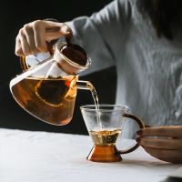 Nordic Heat-resistant Glass Teapot Flower Tea Pot With Filter Coffee Milk Cup Kung Fu Tea Kettle Creative Office Set Home Tool