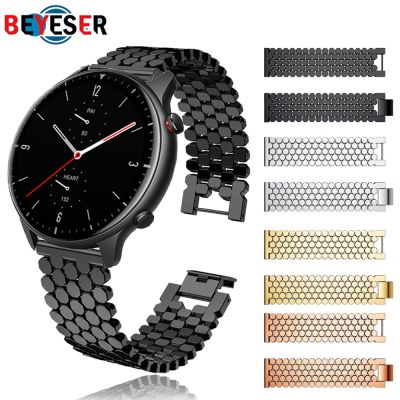 ▪ Pasek do Xiaomi Amazfit GTR 2 GTR2 metalowa bransoletka dla Huami Amazfit Stratos 3 inteligentny zegarek paski na rękę Watchband