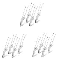 12X Korean and Japanese BBQ Tongs Self-Standing Grill Tongs Non-Slip Cooking Utensils Stainless Steel Tongs