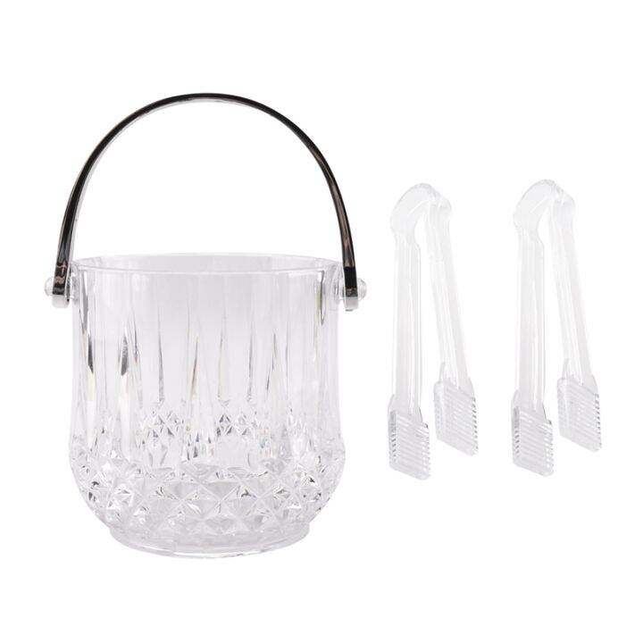 Ice Bucket Plastic Ice Bucket with Handle Acrylic Transparent Champagne
