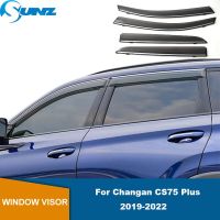 กันน้ำฝนบังแดดหน้าต่างสำหรับ CS75 Changan Plus 2019 2020 2021ประตูบานเลื่อนที่ป้องกันหน้าต่างกระบังหน้าที่เบนทางลมช่องระบายอากาศรถยนต์