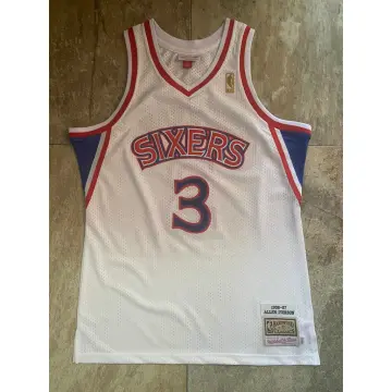 Men's Philadelphia 76ers Allen Iverson Mitchell & Ness Red 1996-97 Hardwood  Classics Rookie Authentic Jersey