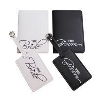 【cw】 1Set Leather Luggage Tag Bride Groom for Couples LX9F ！