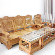 Bộ bàn ghế gỗ phòng khách 5 món gỗ sồi , BỘ BÀN GHẾ GỖ , BỘ BÀN ĐỐI GỖ SỒI