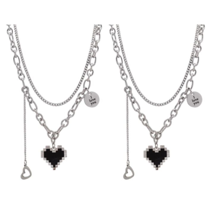 cw-2pcs-imitation-white-gold-necklace-ladies-bouncy-hip-hop-style-mosaic-love-heart-alloy-round-piece-pendant-jewelry