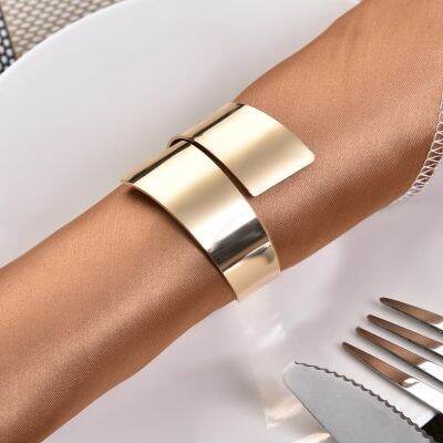 6/12Pcs Simple Napkin Ring Golden Silver Dinner Parties Birthdays Weddings Decoration Tool Hotel Table Decoration Napkin Holder