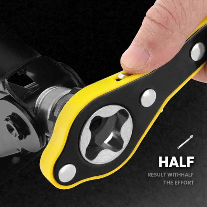 Manooby Car Wrench Car Jack LaborSaving Wrench Car Ratchet Wrench Hand Rocker Cutter Tire