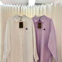 Real Shot High Version 23 Westwoodwooden ฤดูใบไม้ผลิใหม่ดาวเสาร์เสื้อปักลายเสื้อตัวหลวมแขนยาวผู้หญิงรายละเอียดยาวปานกลางเสื้ออเนกประสงค์