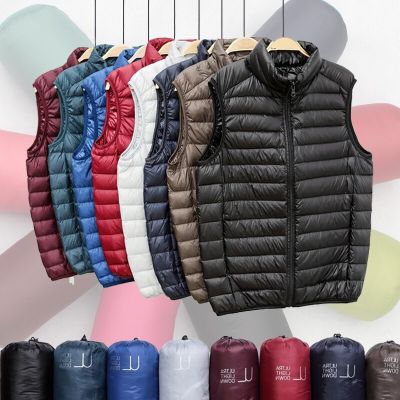 ZZOOI Winter Men Duck Down Vest 2022 Coat Ultralight Sleeveless Puffer Vest Jacket ultra thin warm lightweight down jacket Waistcoat