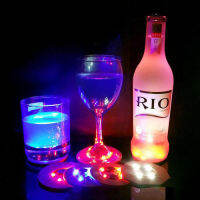 20Pcs Luminous Coasters โคมไฟ Holiday Bar Party ตกแต่งบรรยากาศ LED Night Light ขวดไวน์ถ้วยสติกเกอร์ Light Room Decor