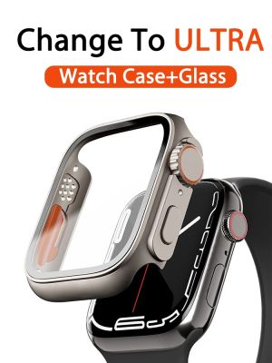 PC Firm Cover for Apple Watch Case 45mm 41mm 44mm 40mm 42mm 38mm Glass Appearance Upgrade ultra iWatch Series 8 7 SE SE2 6 5 4 3 Cases Cases