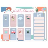 GONUUWGL วางแผนรายวันสัปดาห์สติกเกอร์ Ic Planner ได้รูปสติ๊กเกอร์ตู้เย็นร้านขายของชำสมุดจดกำหนดการแผนการทำงานการ์ตูน