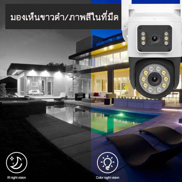 กล้องวงจรปิด-2เลนส์-คมชัด-fhd-5mp-กล้องกันน้ำ-หมุนได้-มีไมค์ลำโพงพูดตอบโต้ได้-ภาพสีตลอด24-ชม-dual-lens-design