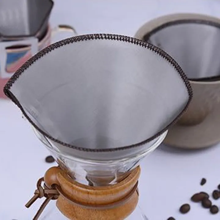Reusable Pour Over Coffee Filter Flexible Stainless Steel Mesh Coffee