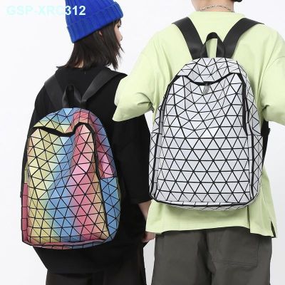 Issey Miyake Backpack And The New 2023 Miyake Same Geometry Ling Large Capacity Backpack Backpack Luminous Color Fashion