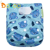 Dotoo Blue Bear Hook Loop Cloth Diaper Washable Adjustable Nappy For 3-15KG Baby Cloth Diapers