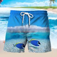 Funny Ocean Animal Coral Fish Shark 3D Printed Shorts Summer Fashion Casual Men Beach Pants Kawaii Boy Girl Children Swim Shorts