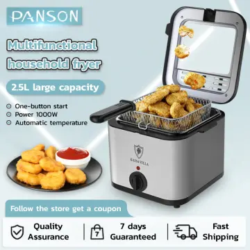 Electric Deep Fryer 1000W 2.5 L Oil Capacity Fish Fryer with Temperature  Control